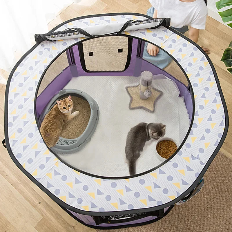 Large Foldable Pet House Bed for Dogs and Cats, Cozy Indoor Tent with Soft Sleeping Cushion.