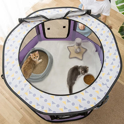 Large Foldable Pet House Bed for Dogs and Cats, Cozy Indoor Tent with Soft Sleeping Cushion.