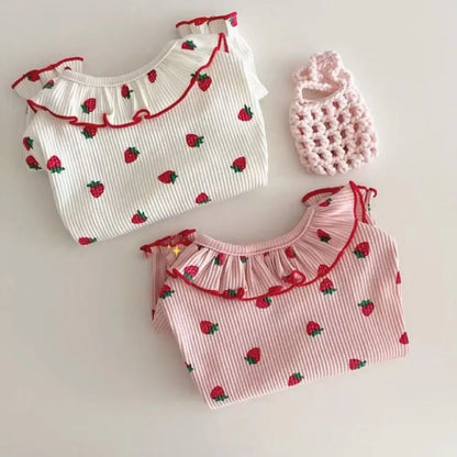 Cute Strawberry Pet Vest – Soft Breathable Dog & Cat Shirt for Puppies, Kittens & Small Pets.