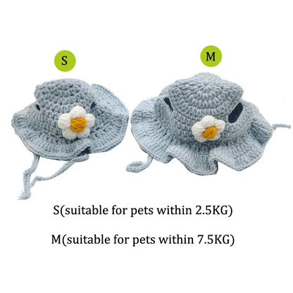 Autumn & Winter Pet Hat – Cute Knitted Elastic Hat for Cats & Puppies, Perfect for Parties, Photoshoots & Cozy Pet Style.