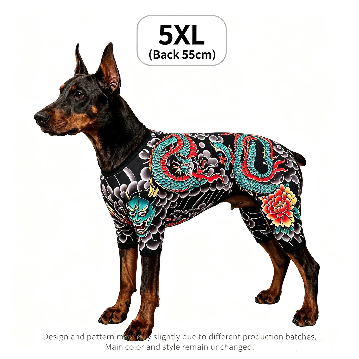 Streetwear Pet Tattoo Bodysuit – 4-Way Stretch Full-Body Costume for Small to Large Dogs & Cats (S–10XL).