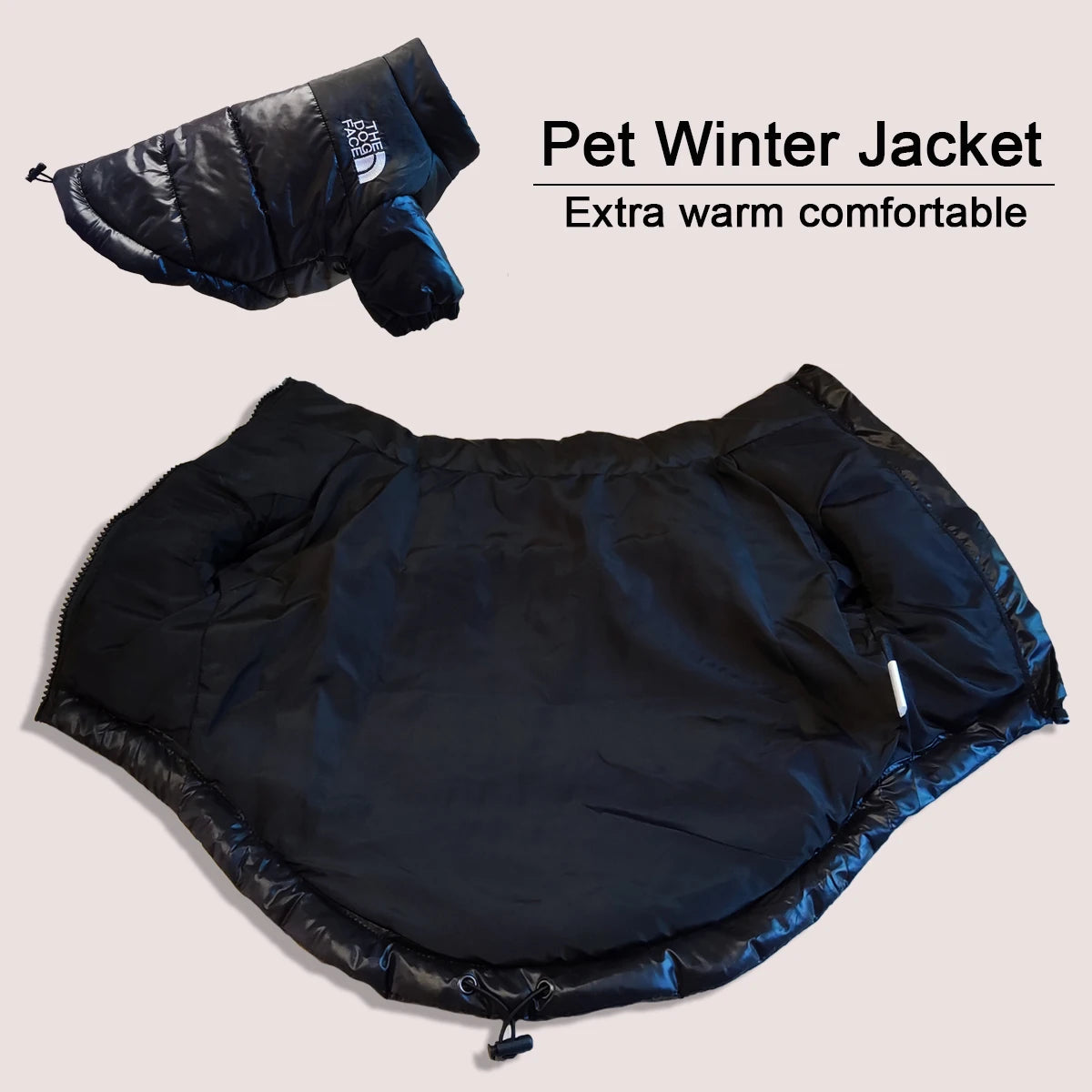 Winter Windproof Dog Jacket – Warm Reflective Pet Coat for Small to Medium Dogs.