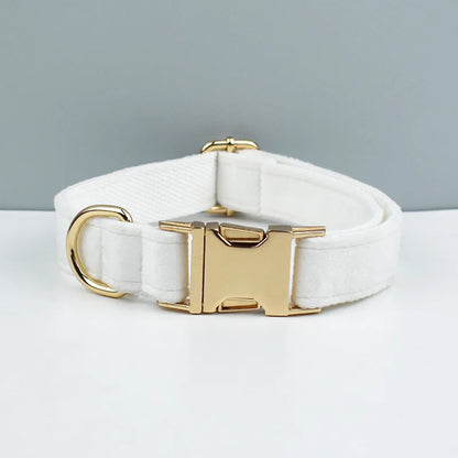 Velvet Dog Collar & Leash Set – Free Custom Engraving for Medium & Large Dogs, Stylish Pet Necklace Collar Accessory.