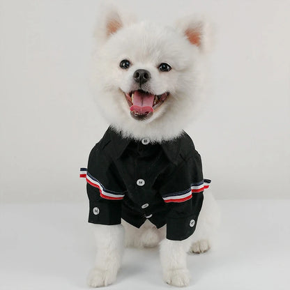 Designer Pet Shirt – Japanese, Korean & British Style Casual Outfit for Dogs & Cats, Fashionable Spring & Summer Clothing.