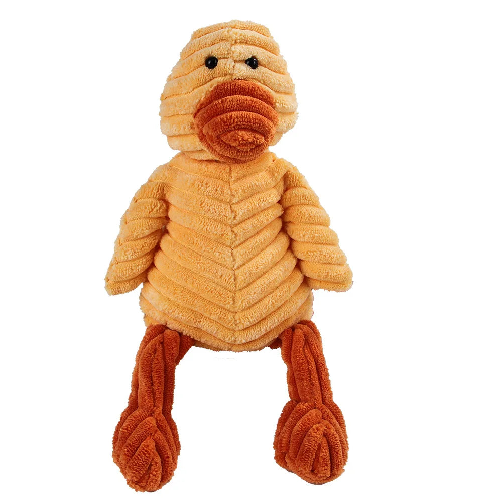 Pet Dog Molar Plush Toy – Corduroy Monkey & Pig Squeaky Chew Toy for Teeth Cleaning, Training & Interactive Play for Large Dogs.