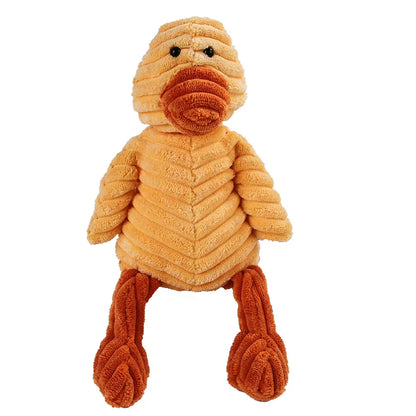 Pet Dog Molar Plush Toy – Corduroy Monkey & Pig Squeaky Chew Toy for Teeth Cleaning, Training & Interactive Play for Large Dogs.