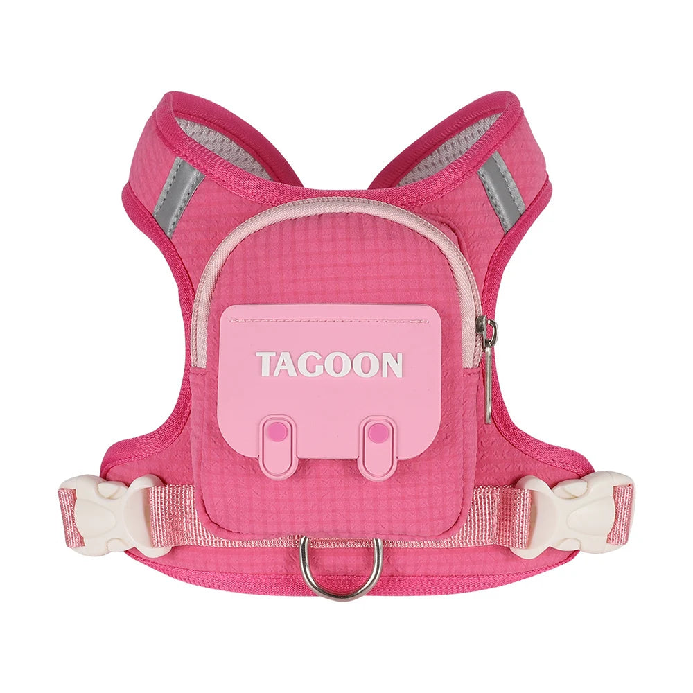 Adjustable Dog & Cat Harness and Leash Set – Reflective Pet Vest with Backpack for Comfortable Walking