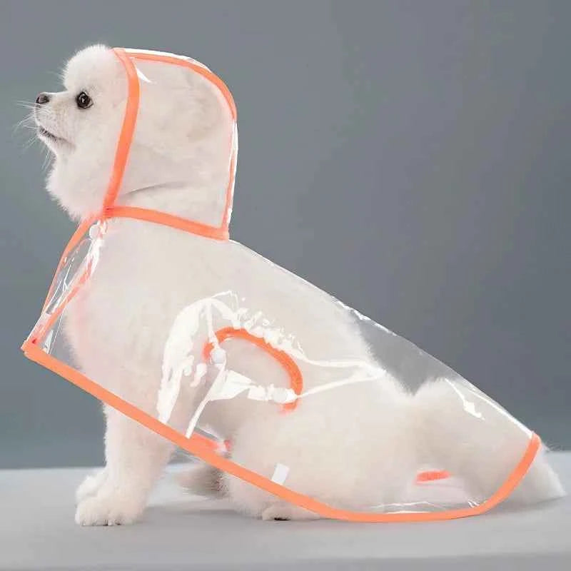 Transparent Waterproof Dog Raincoat – Hooded Pet Jacket for Outdoor Walks, Lightweight Protective Rain Gear for Dogs.