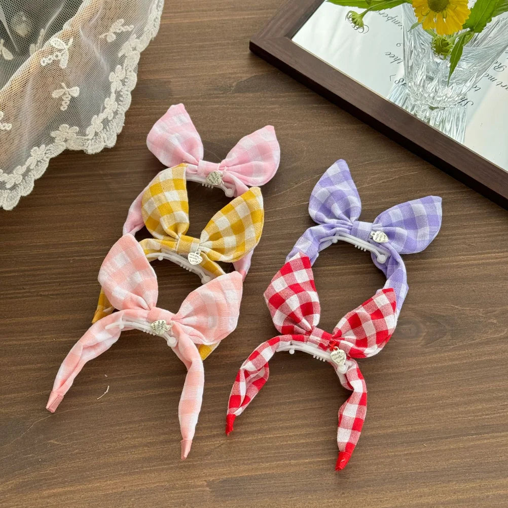 Forest Plaid Rabbit Ears Pet Headband – Cute & Comfortable Hair Band for Dogs & Cats, Funny Dress-Up Photo Prop Accessory.