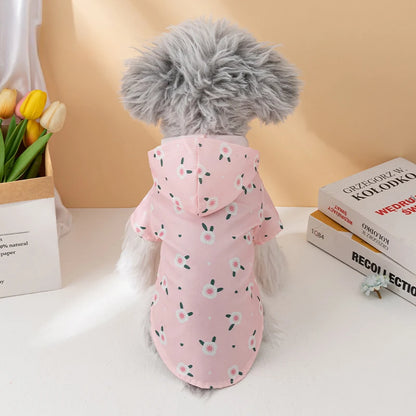 Fashion Dog Raincoat – Lightweight Waterproof Short Sleeve Outdoor Coat for Dogs & Puppies, Stylish Summer Rainwear.
