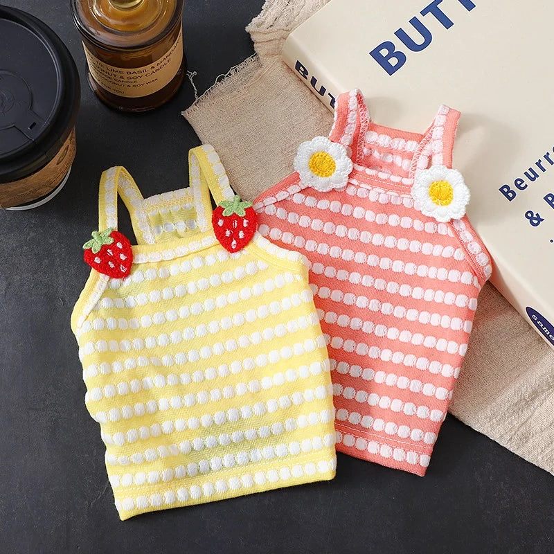 Fashion Pet Suspender Vest – Breathable Lightweight Summer Shirt for Dogs & Cats, Casual Puppy Pet Costume Clothing.