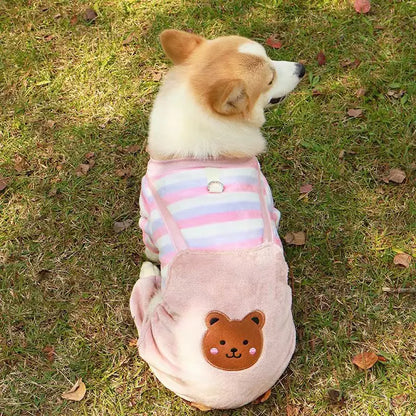 Autumn & Winter Pet Fleece Jumpsuit – Warm Soft Coat Sweater with Leash Ring for Small, Medium & Large Dogs & Cats.