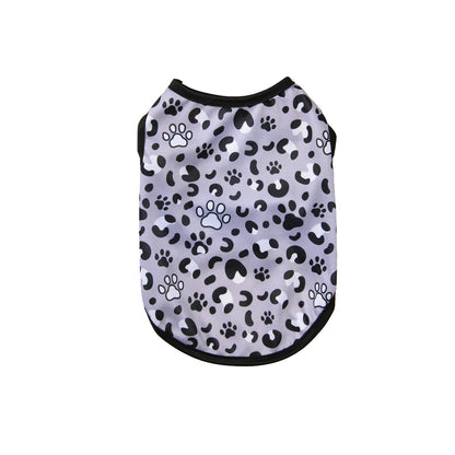 Leopard Print Pet Vest – Breathable Summer T-Shirt for Small Dogs & Cats, Stylish Puppy & Kitten Fashion Outfit.