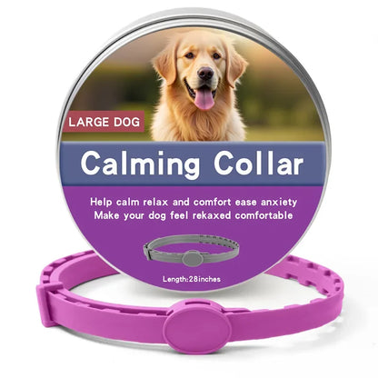 Calming Pet Collar – Anxiety Relief Retractable Collar for Dogs & Cats, Adjustable 56/72cm Design for Puppies, Kittens & Large Dogs