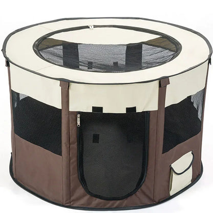 Large Foldable Pet House Bed for Dogs and Cats, Cozy Indoor Tent with Soft Sleeping Cushion.