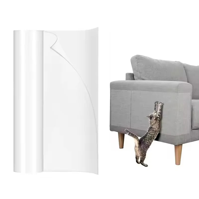 Cat Scratch Deterrent Tape – Transparent Self-Adhesive Furniture Protector Stickers for Sofas & Pet Training.
