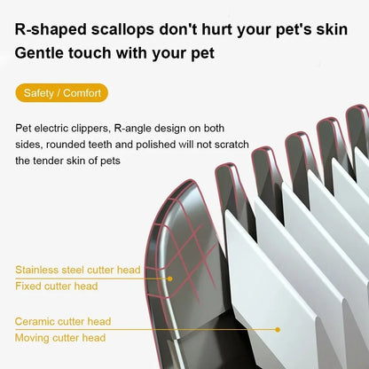 Professional Pet Hair Clipper – USB Rechargeable Dog & Cat Grooming Trimmer for Easy and Quiet Animal Haircuts.