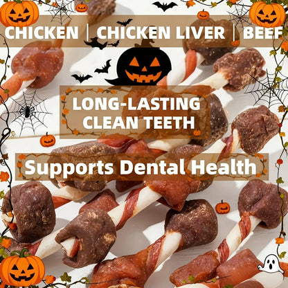 Triple-Flavored Dog Kabobs, Rawhide-Free Chews Made with Real Chicken, Beef & Liver, Delicious Long-Lasting Treats.