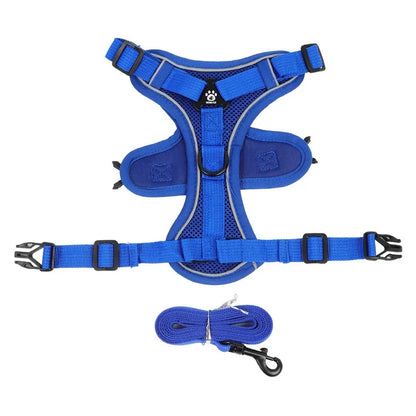 No-Pull Dog Harness & Leash Set – Adjustable Reflective Pet Vest Harness for Small Dogs & Cats, Comfortable Walking Chest Strap Lead.