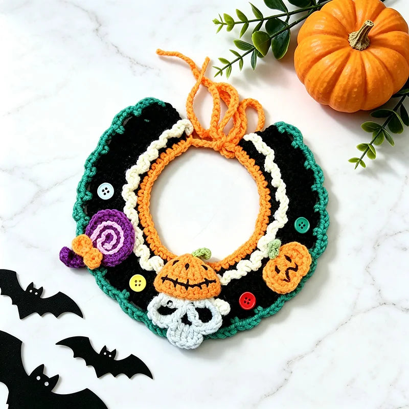 Halloween Pet Bandana Collar – Festive Holiday Scarf Bib for Dogs, Puppies & Cats.