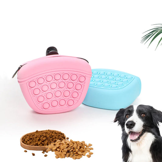 Portable Silicone Dog Treat Bag – Outdoor Waist Pack for Pet Training, Convenient Snack & Dog Food Storage Pouch.