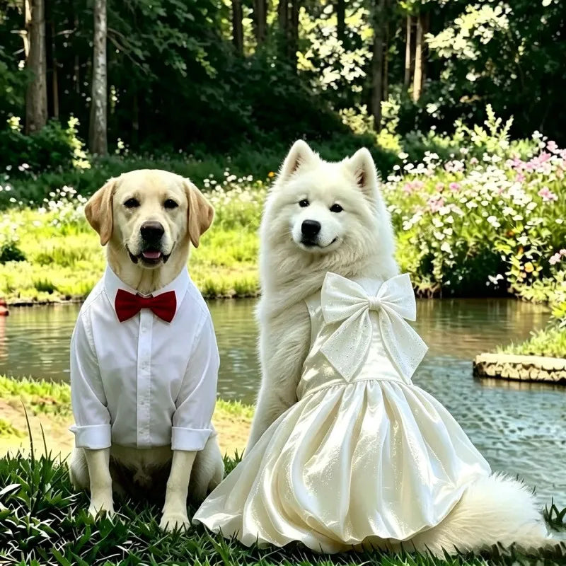 Large Dog Wedding Dress – Elegant Party Outfit for Border Collies, Huskies, Labradors & Golden Retrievers.
