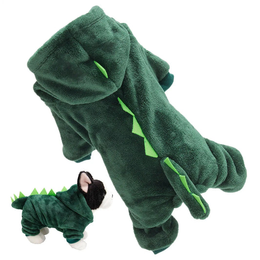 Dinosaur Pet Cosplay Hoodie – Soft Halloween Costume for Small & Medium Dogs, Cats & Puppies