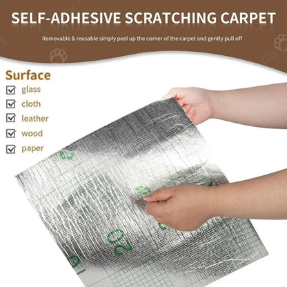 Self-Adhesive Cat Scratching Mat – Trimmable DIY Scratch Carpet for Walls, Corners & Sofas, Durable Furniture Protector for Cats.
