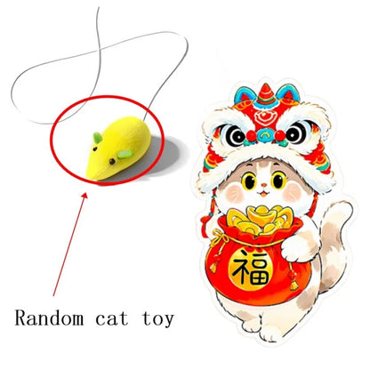 Self-Adhesive Cat Scratcher – Wall-Mounted Felt Scratch Mat with Hanging Toy, Durable Cat Scratching Pad for Cats.