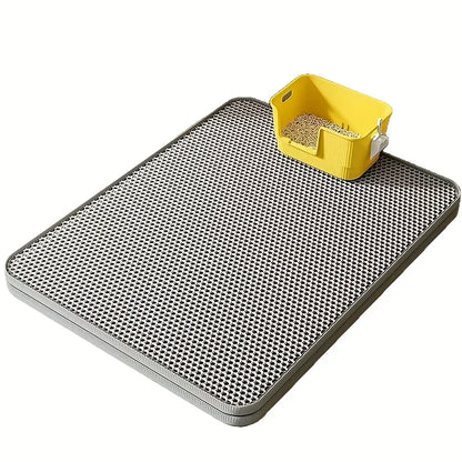 Double-Layer EVA Cat Litter Mat – Lightweight, Odor-Resistant, Non-Slip & Easy to Clean.