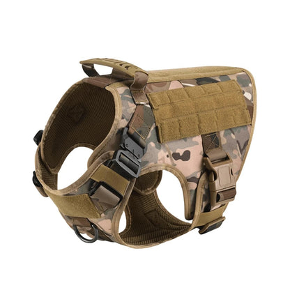 Tactical Dog Harness Set – MOLLE Vest with Collar & Leash, Training & Walking Gear for Medium & Large Dogs like German Shepherds.