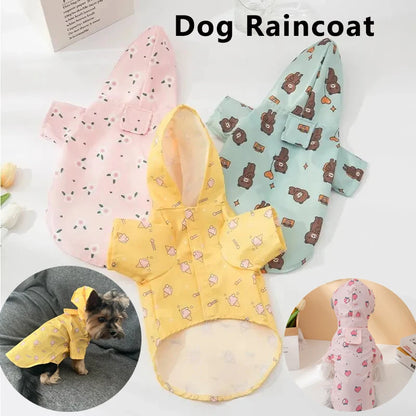 Fashion Dog Raincoat – Lightweight Waterproof Short Sleeve Outdoor Coat for Dogs & Puppies, Stylish Summer Rainwear.