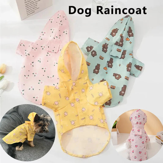Fashion Dog Raincoat – Lightweight Waterproof Short Sleeve Outdoor Coat for Dogs & Puppies, Stylish Summer Rainwear.