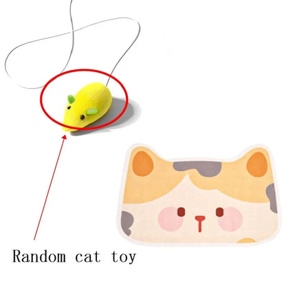 Self-Adhesive Cat Scratcher – Wall-Mounted Felt Scratch Mat with Hanging Toy, Durable Cat Scratching Pad for Cats.