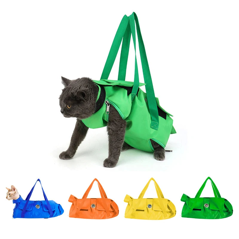 Multifunctional Pet Carrier Backpack – Breathable Double-Shoulder Cat Bag, Anti-Scratch Foldable Portable Design for Safe Travel.
