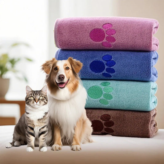Microfiber Pet Absorbent Towel – Super Soft & Highly Absorbent Drying Towel for Dogs & Cats, Durable Bathing Essential.