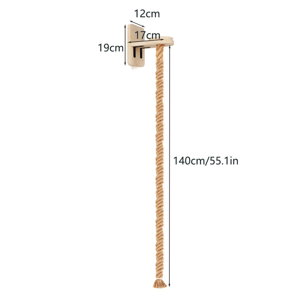 Wall-Mounted Cat Climbing Shelf & Rope Tree – Sisal Scratching Post, Lounging Platform & Interactive Play Gym for Indoor Cats.