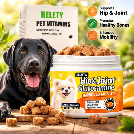 Dog Hip & Joint Supplement Chews – Glucosamine, Chondroitin, Omega-3, MSM & Green Lipped Mussel, 90 Flavored Chews for Small Dogs.
