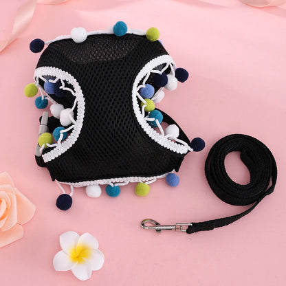 Adjustable Cat Harness & Leash Set – Breathable Comfortable Vest Harness for Cats & Small to Medium Dogs, Cute Walking Accessory.