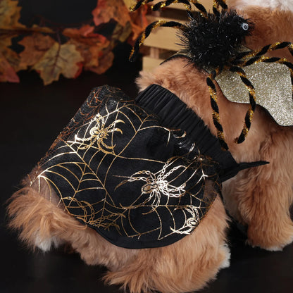 Halloween Spider Dog Costume – Funny Spider Wings Cosplay Outfit for Dogs & Puppies.