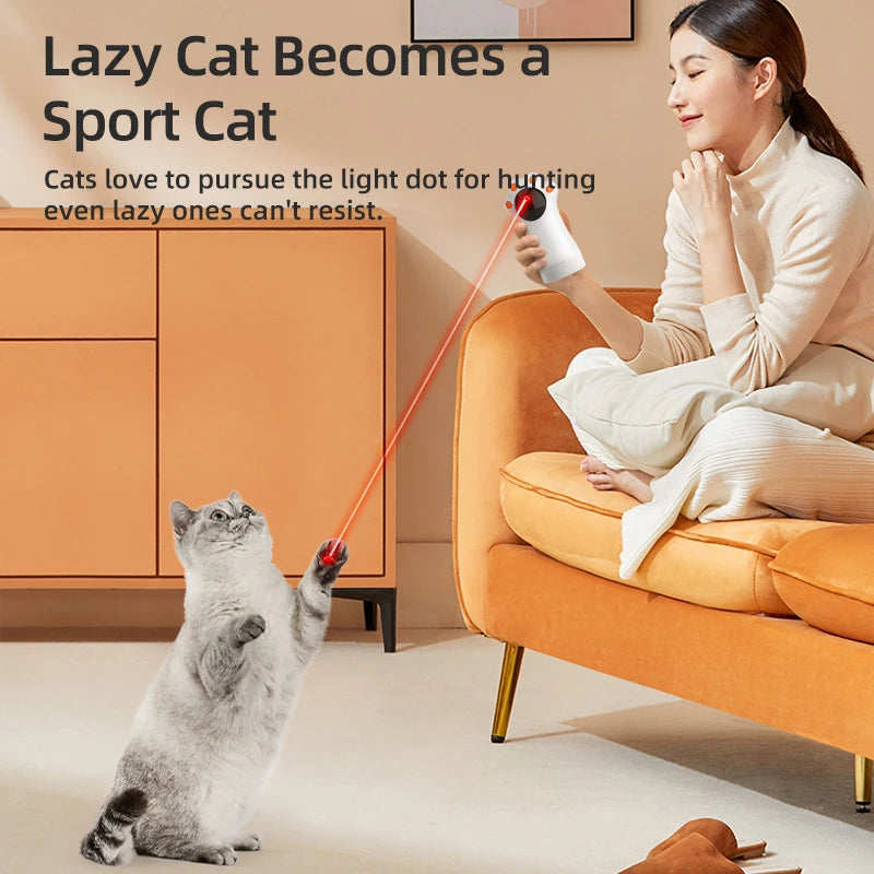 ROJECO Automatic Cat Laser Toy – Smart Interactive LED Laser Teaser for Indoor Cats, Kittens & Small Pets, Handheld Pet Play Accessory.
