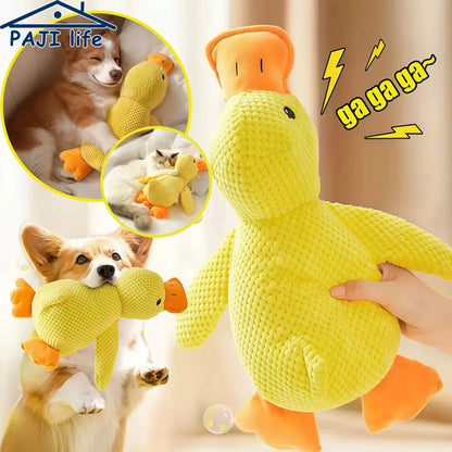 Duck Plush Dog Toy – Durable Chew-Resistant Squeaky Toy for Small & Large Dogs, Soft Companion for Teeth Grinding & Playtime.