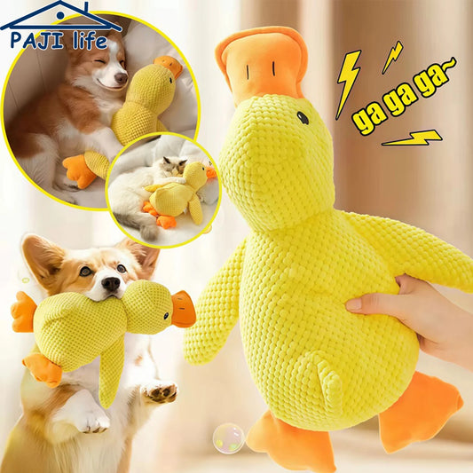 Duck Plush Dog Toy – Durable Chew-Resistant Squeaky Toy for Small & Large Dogs, Soft Companion for Teeth Grinding & Playtime.