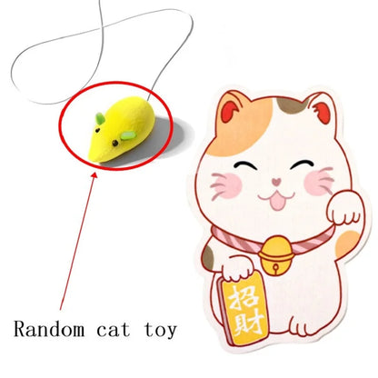 Self-Adhesive Cat Scratcher – Wall-Mounted Felt Scratch Mat with Hanging Toy, Durable Cat Scratching Pad for Cats.