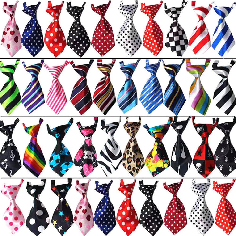 25/50/100PCS Pet Bow Tie Set – Adjustable Mixed-Color Grooming Accessories for Dogs & Cats, Cute Puppy Bowtie Collection.