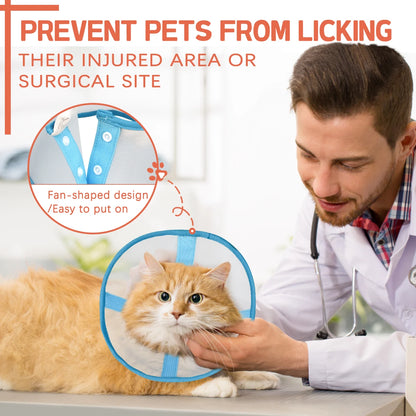 Fashion Contrast Color Pet Elizabethan Collar – Protective Recovery Cone for Cats & Dogs, Ideal for Grooming & Post-Surgery Care.