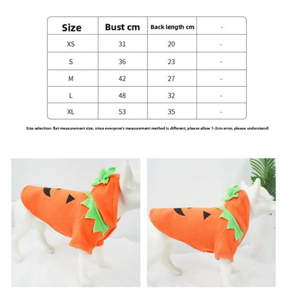 Halloween Pumpkin Dog Costume – Cozy Autumn & Winter Outfit for Dogs.
