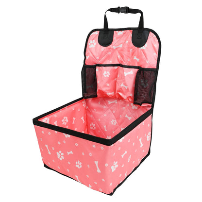 Pet Dog Car Seat with Storage Pockets – Universal Non-Slip Travel Seat Cover & Safety Carrier for Small and Medium Dogs.