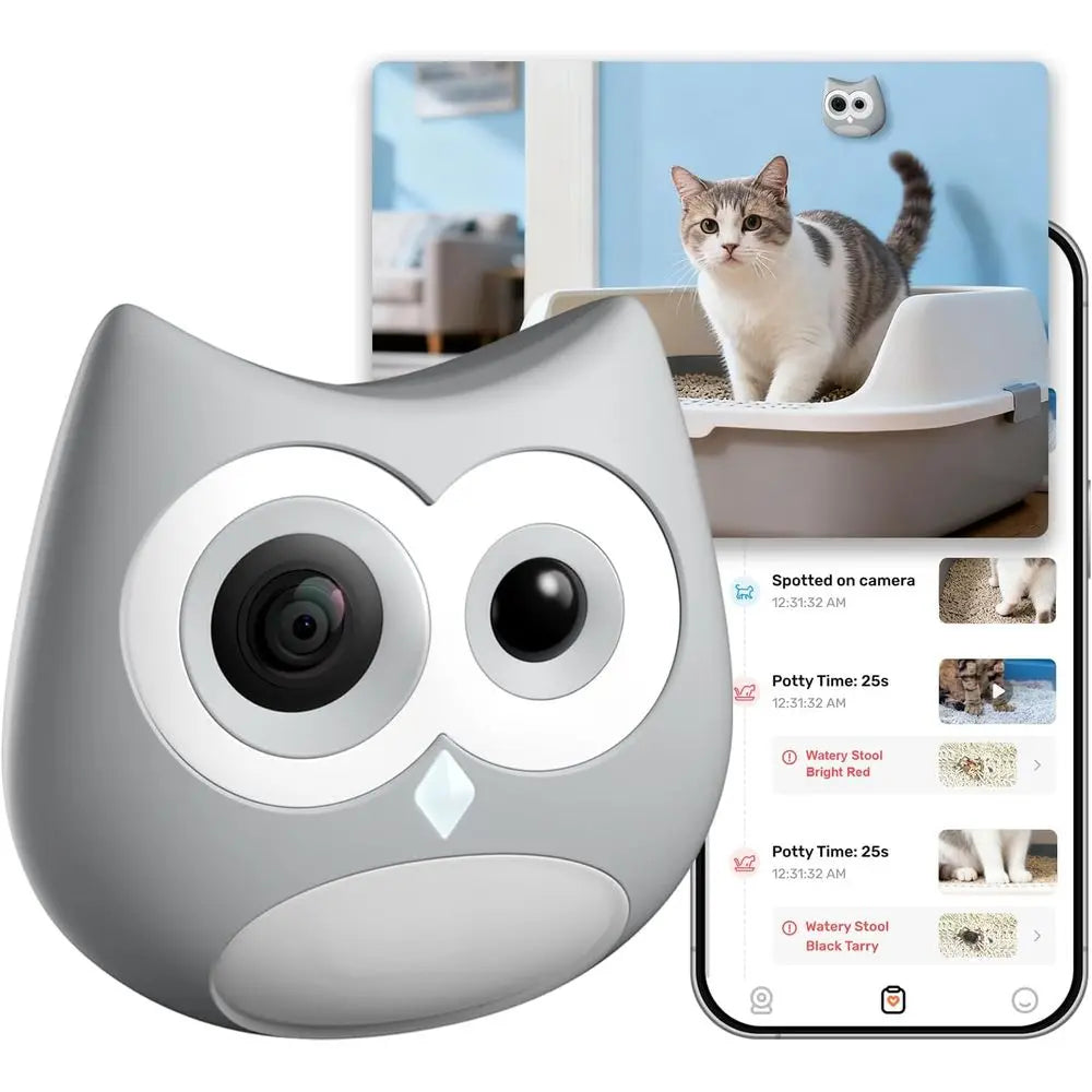 AI Cat Litter Box Camera – Smart Cat Monitoring with Toileting Behavior Tracking, Abnormal Alerts & Compatibility with Automatic and Standard Litter Boxes for Multi-Cat Homes.