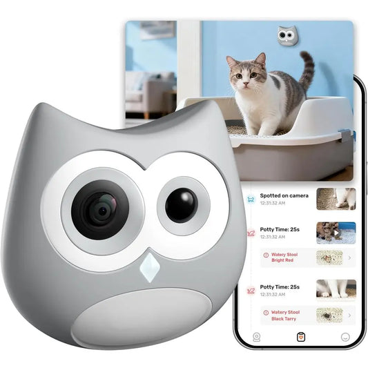 AI Cat Litter Box Camera – Smart Cat Monitoring with Toileting Behavior Tracking, Abnormal Alerts & Compatibility with Automatic and Standard Litter Boxes for Multi-Cat Homes.